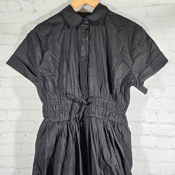J. Crew Elena shirtdress in cotton poplin Black 6 NWT - Picture 6 of 15
